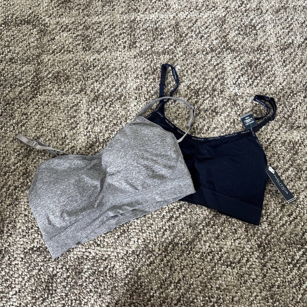 Nautica Gray and Black Bralette Duo